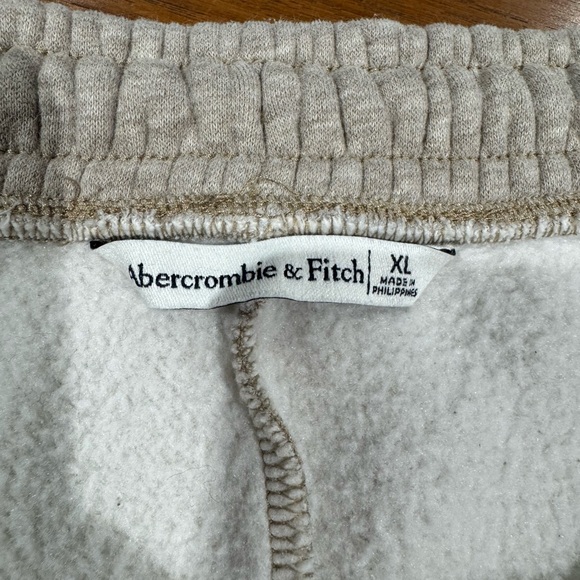 Men’s XL Sweatpants Loungewear Abercrombie &‎ Fitch Soft Cozy Beige Tan Neutral - Picture 3 of 8